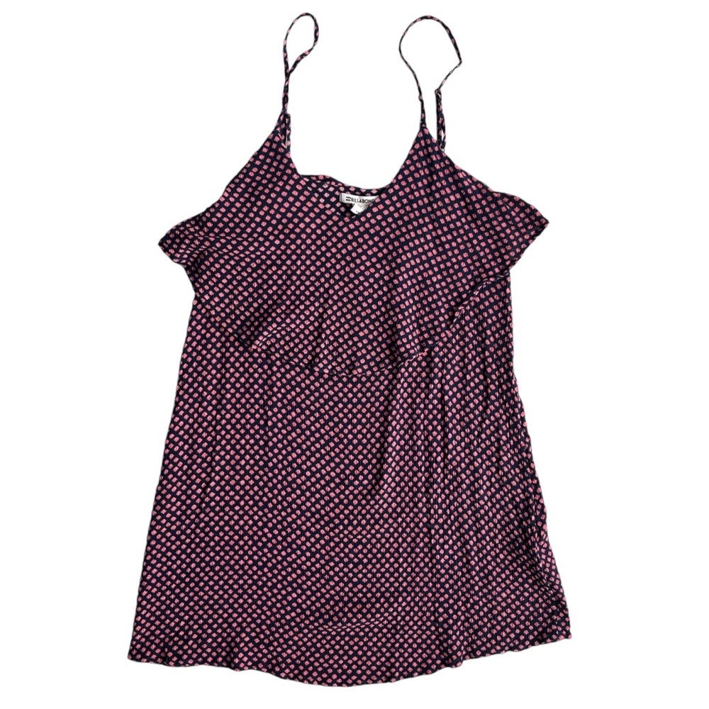 Billabong Womens S Navy Pink Deep Sea Printed Done Down Mini Slip Dress JD14NBDO